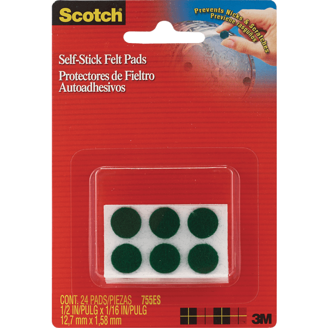 slide 1 of 2, Scotch Protective Felt Pads - Green, 24 ct