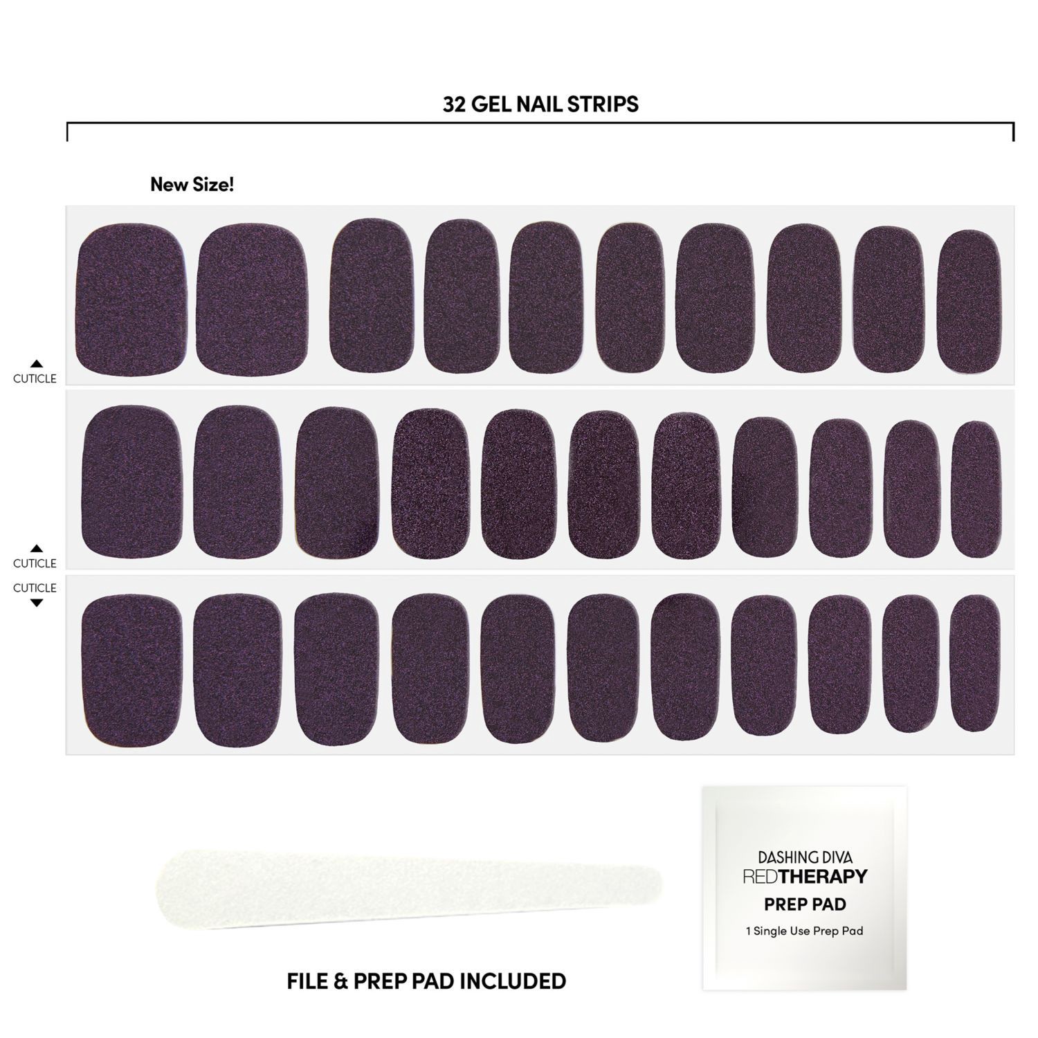 slide 4 of 4, Dashing Diva Gloss Gel Strip Palette, Fig Pop, 32 ct