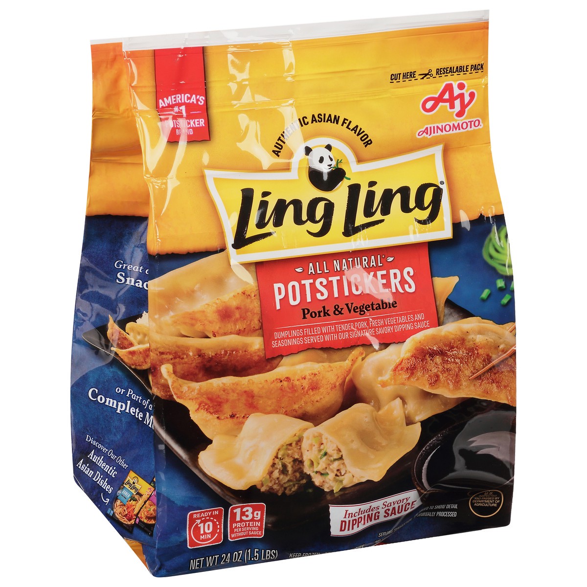 slide 9 of 9, Ling Ling Asian Kitchen Pork Vegetables Dumplings, 24 oz