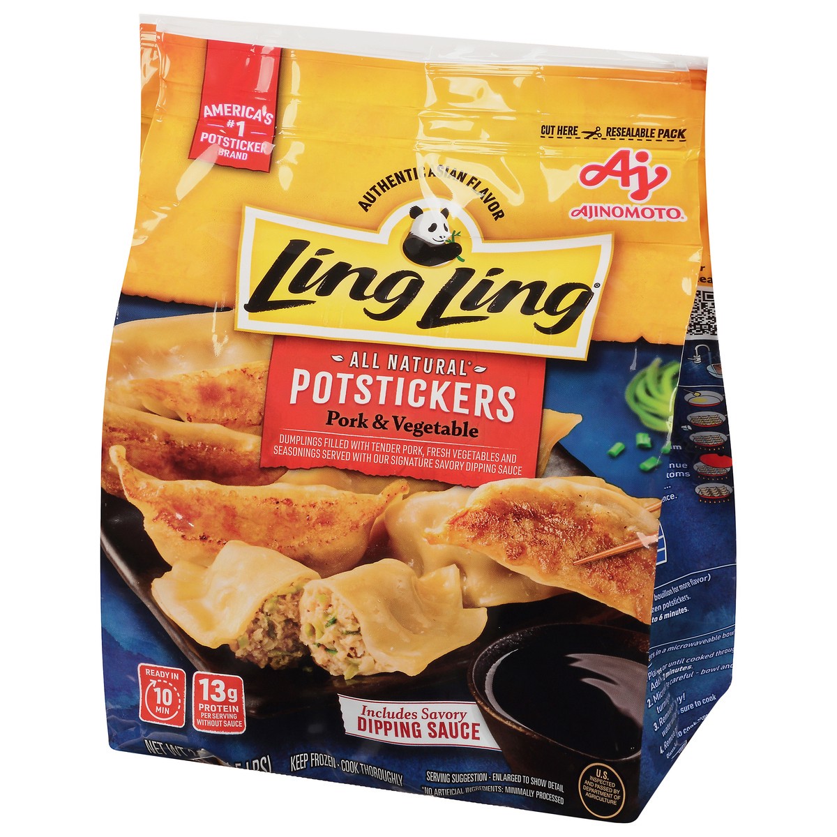 slide 2 of 9, Ling Ling Asian Kitchen Pork Vegetables Dumplings, 24 oz