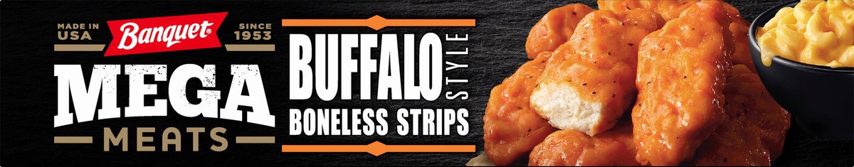 slide 6 of 9, Banquet MEGA Meats Buffalo-Style Chicken Strips, Frozen Meal, 13.2 oz., 13.2 oz