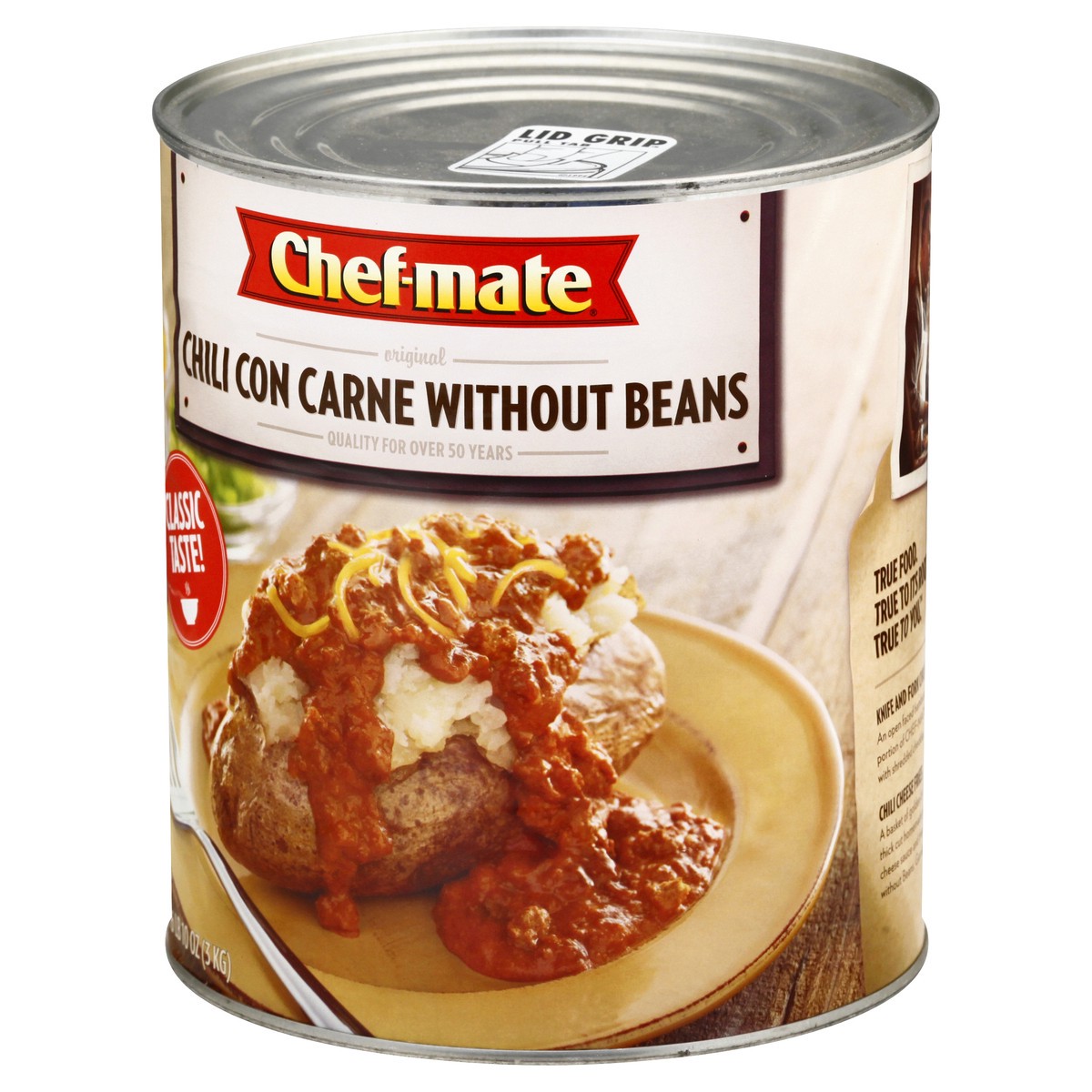 slide 8 of 9, chef-mate Without Beans Original Chili Con Carne 106 oz, 106 oz