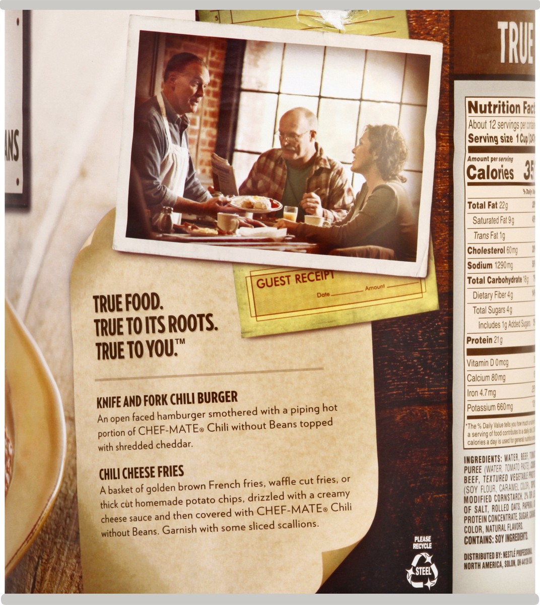 slide 3 of 9, chef-mate Without Beans Original Chili Con Carne 106 oz, 106 oz