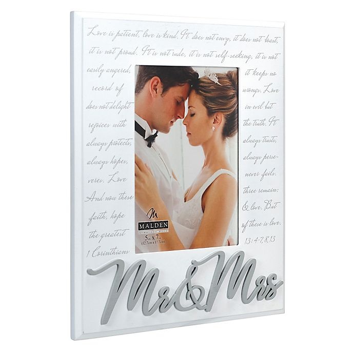 slide 2 of 2, Malden Mr & Mrs Corinthians Picture Frame - White, 1 ct