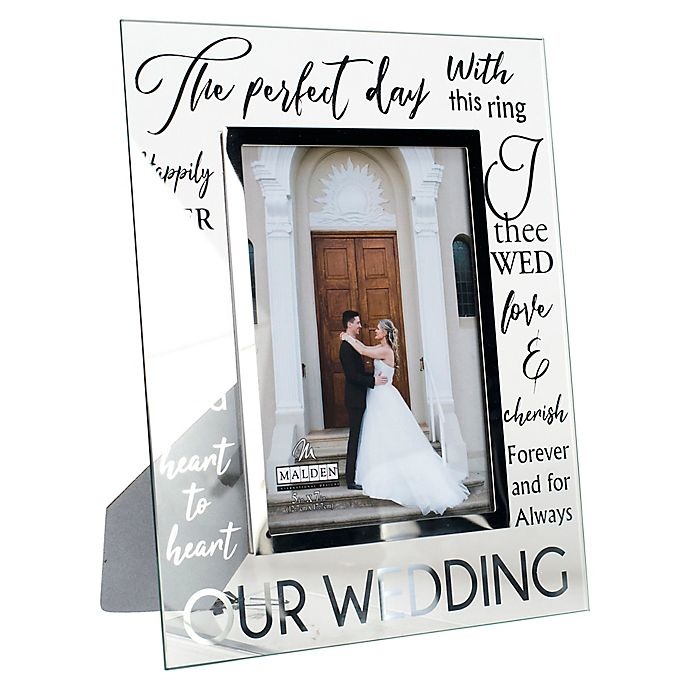 slide 2 of 2, Malden Glass with Silver Foil Wedding Frame, 5 in x 7 in