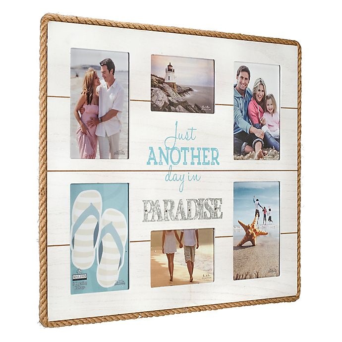 slide 2 of 2, Malden Maiden Paradise Rope-Lined 6-Clip Photo Frame - White, 1 ct