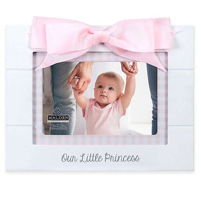 slide 1 of 1, Malden Maiden Princess Gingham Photo Frame - White, 4 in x 6 in