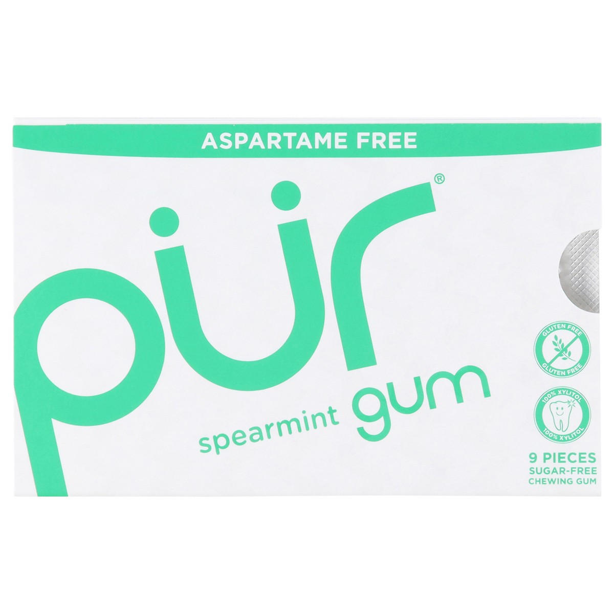 slide 1 of 11, PUR Aspartame Free Sugar-Free Spearmint Gum 9 Each, 9 ct