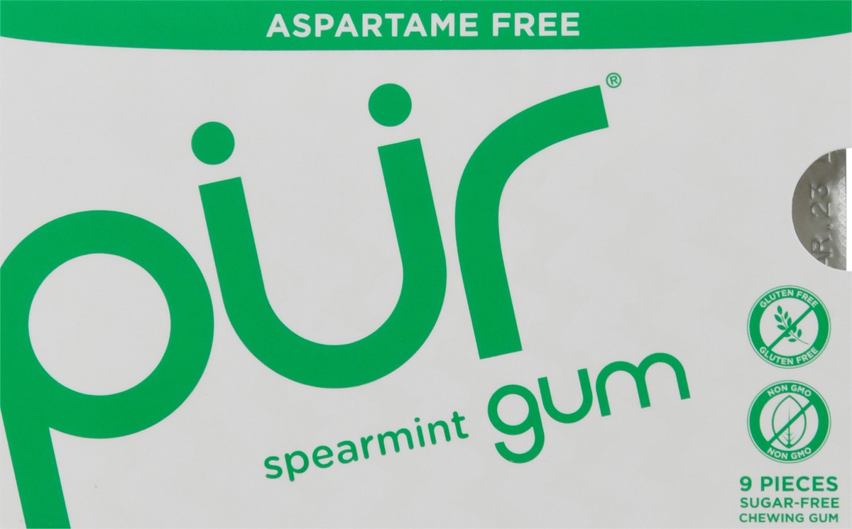 slide 1 of 11, PURe Spearmint Gum, 9 ct