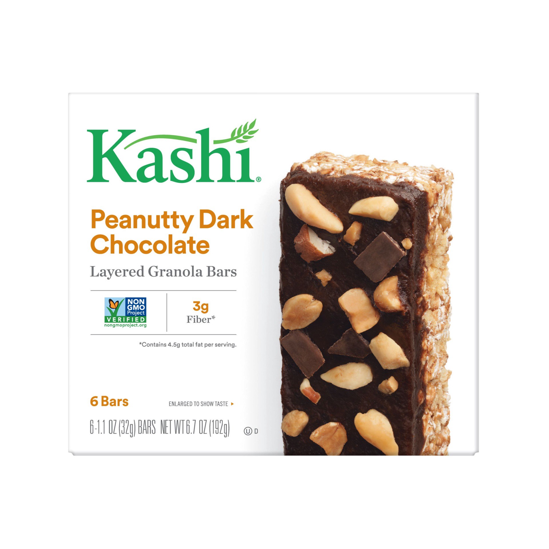 slide 2 of 7, Kashi Peanutty Dark Chocolate Layered Granola Bars, 6 ct; 1.1 oz