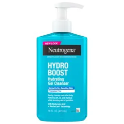 Neutrogena Hydro Boost Hydrating Gel Facial Cleanser, Fragrance-Free Face Wash, 16 oz