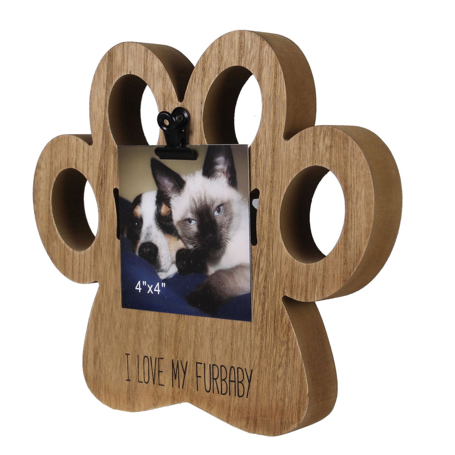 slide 3 of 4, YOUNGS Wood Pawprint Clip Photo Frame, 1 ct