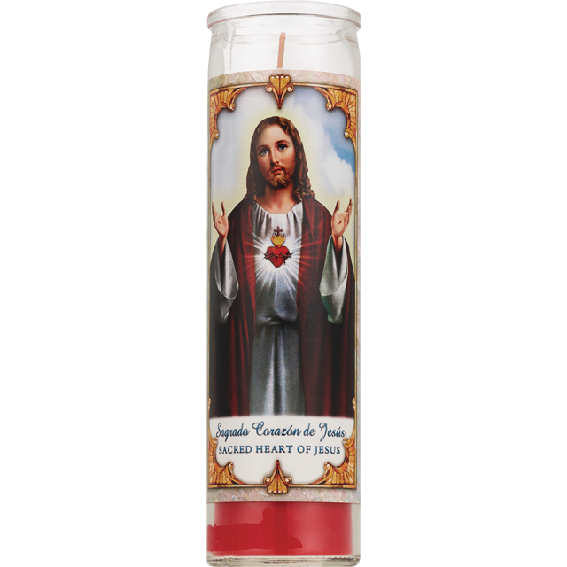 slide 1 of 1, Star Candle Sacred Heart, 8 in