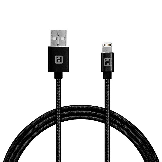 slide 1 of 2, iHome Lightning Charging Cable - Black, 6 ft