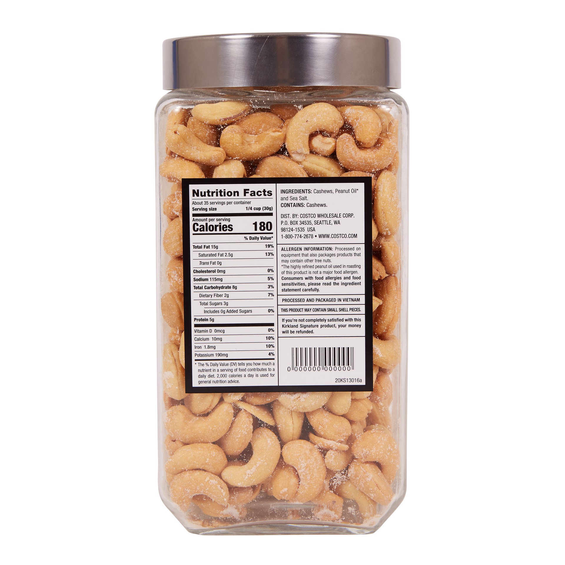 slide 2 of 2, Kirkland Signature Cashews, 38 oz, 