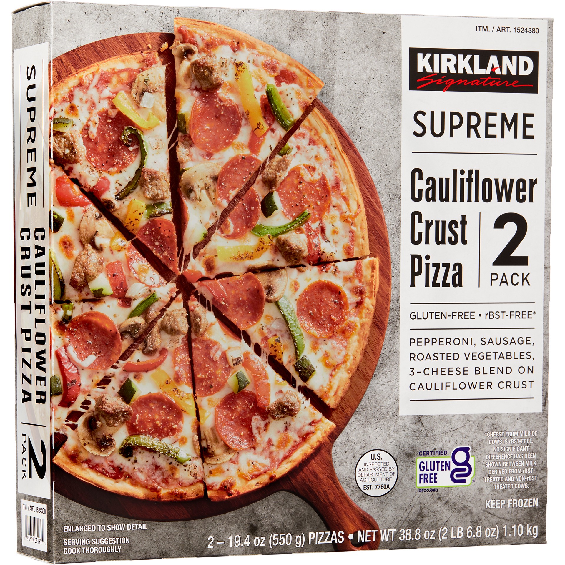 slide 4 of 4, Kirkland Signature Cauliflower Crust Pizza, 