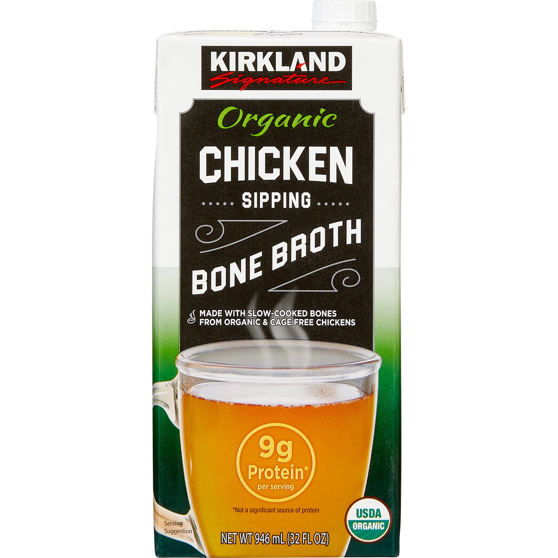 slide 2 of 3, Kirkland Signature Organic Chicken Bone Broth, 32 oz