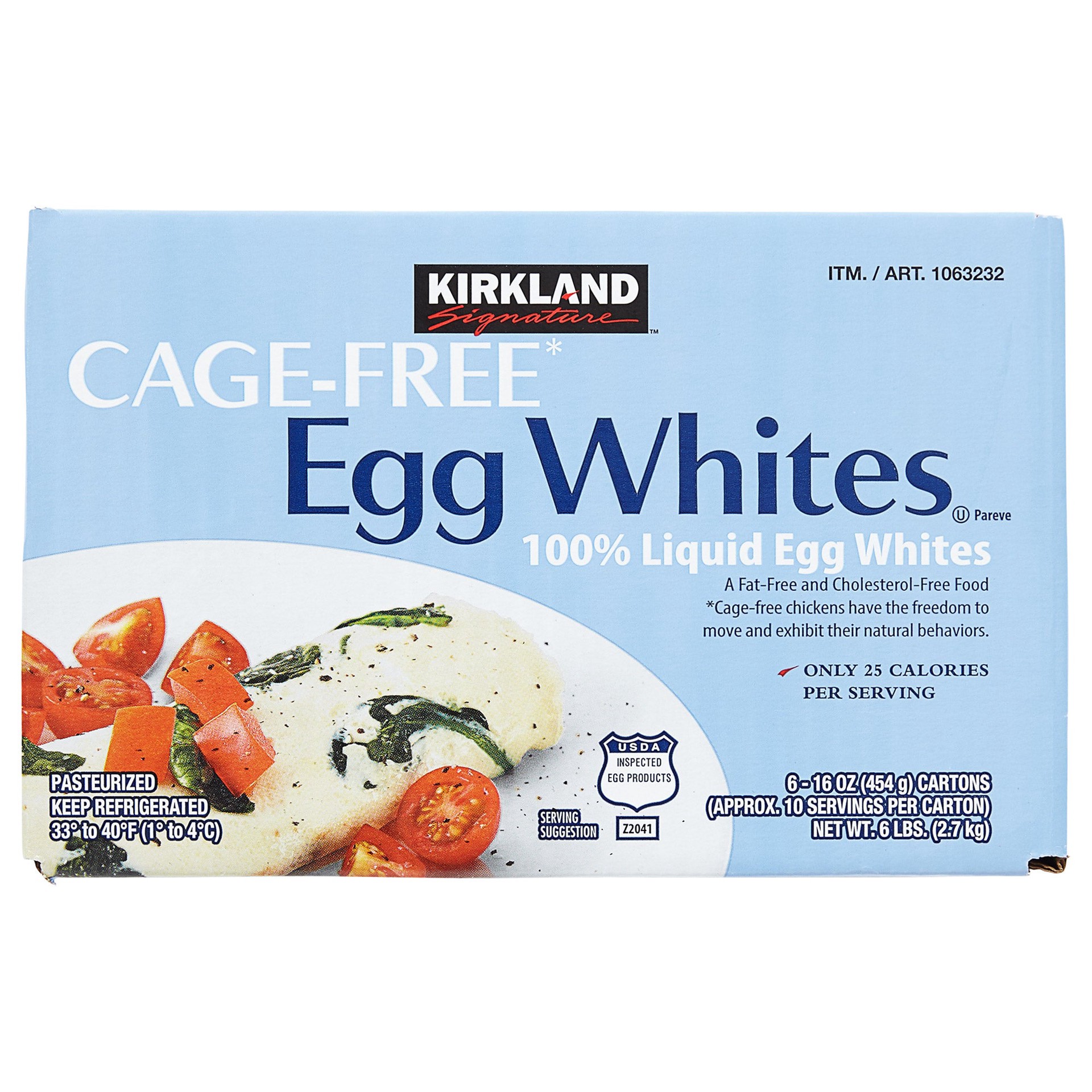 slide 1 of 2, Kirkland Signature Liquid Egg Whites, Cage Free, 16 oz, 6 count, 