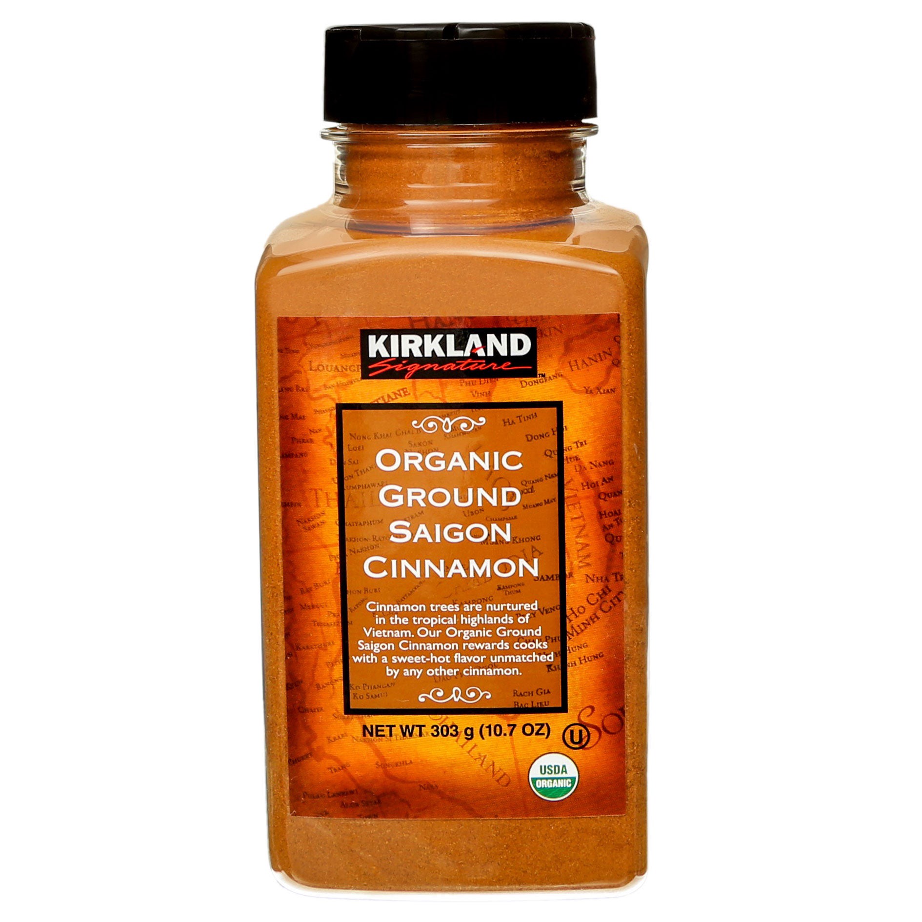 slide 1 of 1, Kirkland Signature Organic Ground Saigon Cinnamon, 10.7 oz, 