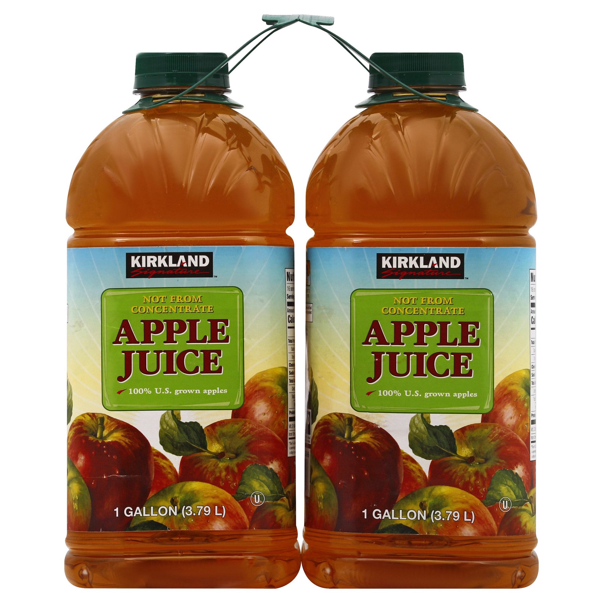 slide 1 of 1, Kirkland Signature, Apple Juice, 128 fl oz, 2 Count, 