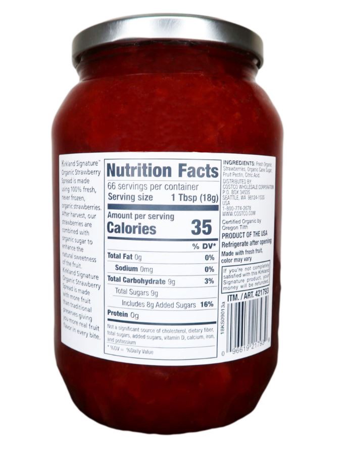 slide 2 of 2, Kirkland Signature Organic Strawberry Spread, 42 oz, 