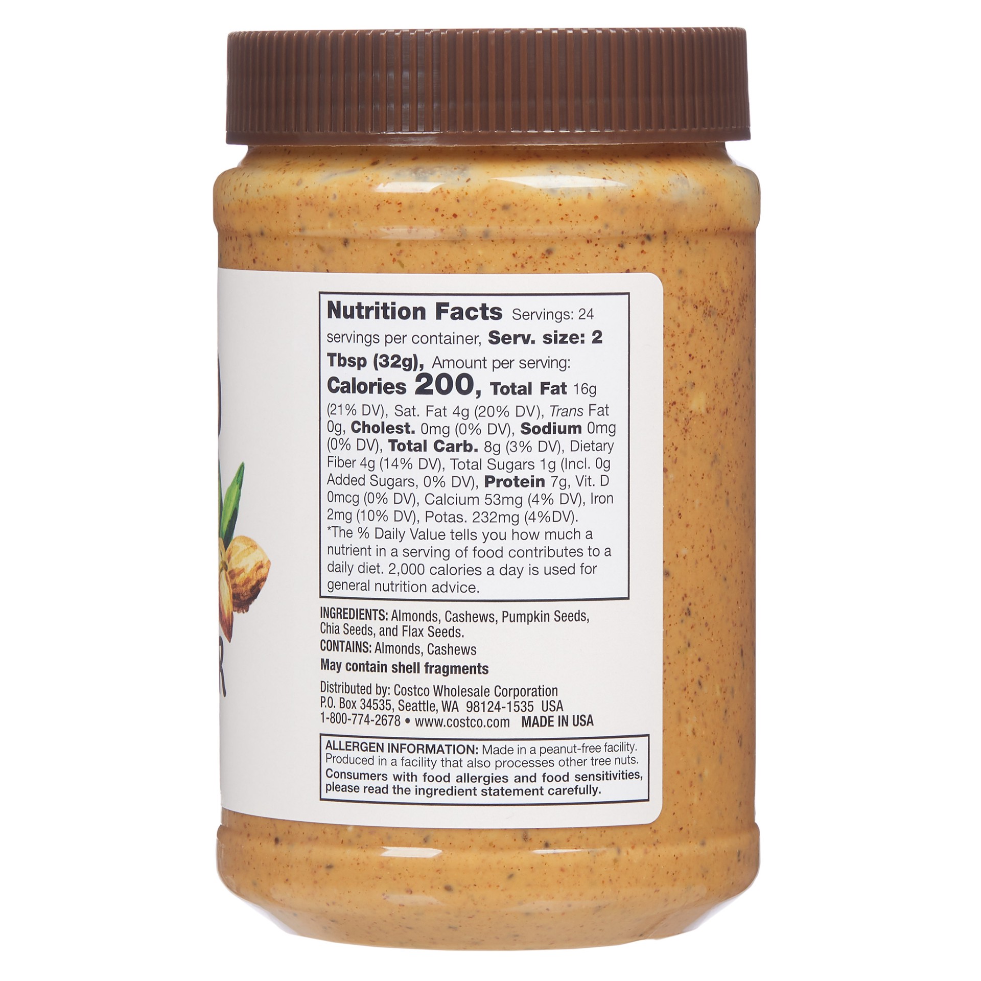 slide 2 of 2, Caro-Nut Kirkland Signature Mixed Nut Butter With Seeds, 27 oz