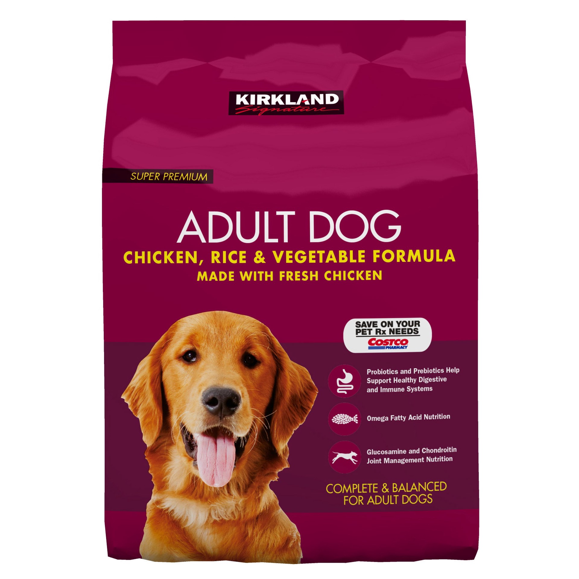 slide 1 of 2, Kirkland Signature Adult Formula Chicken, Rice and Vegetable Dog Food, 40 lbs, 