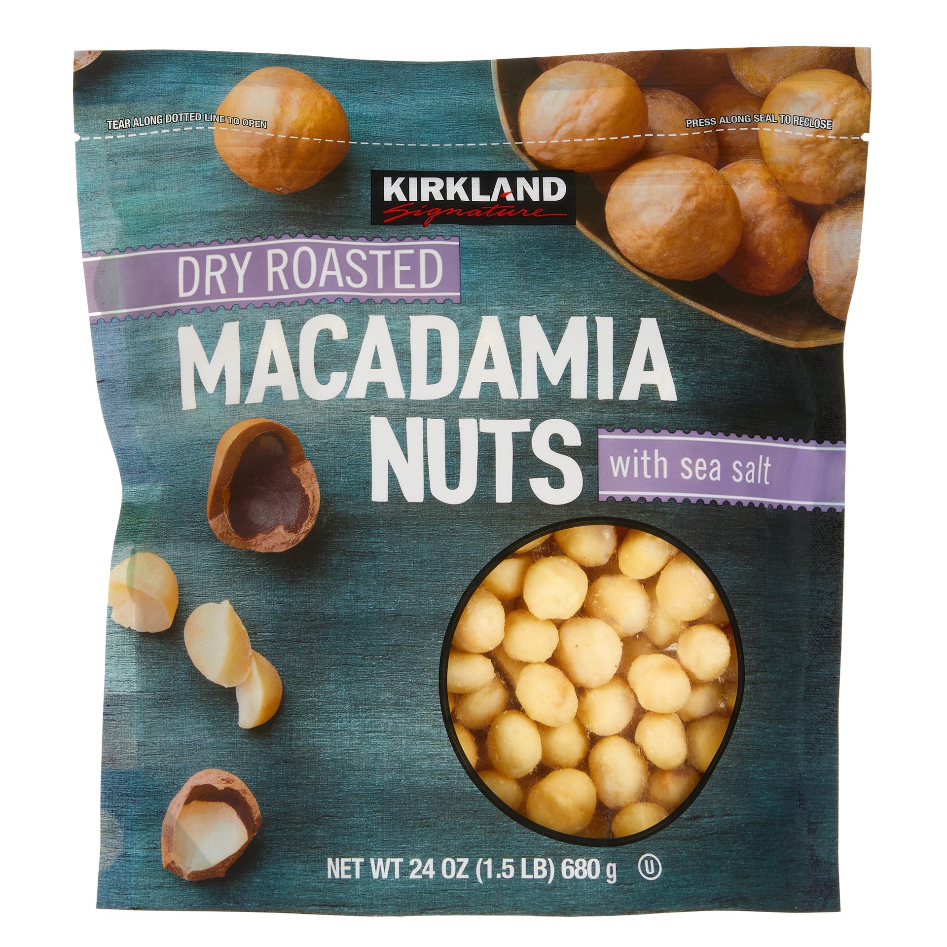 slide 1 of 2, Kirkland Signature Dry Roasted Macadamia Nuts, 1.5 lbs, 