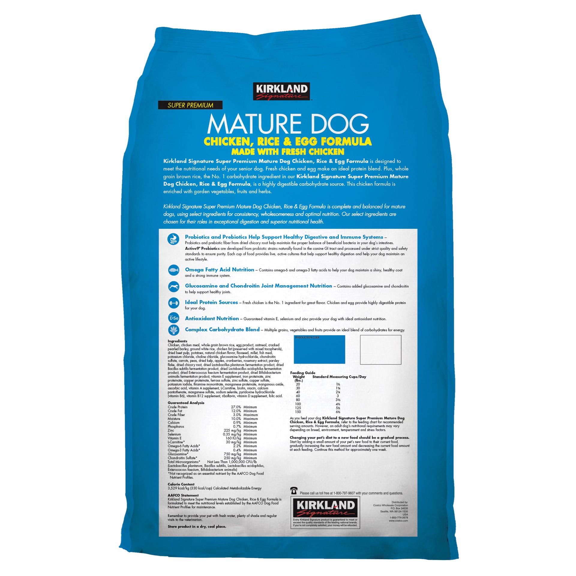 slide 2 of 2, Kirkland Signature Mature Formula Chicken, Rice and Egg Dog Food, 40 lbs, 