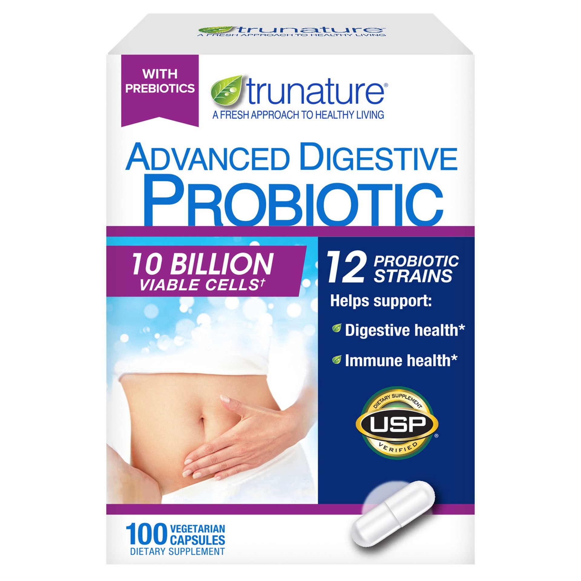 slide 1 of 1, trunature Advanced Digestive Probiotic, 100 Capsules, 