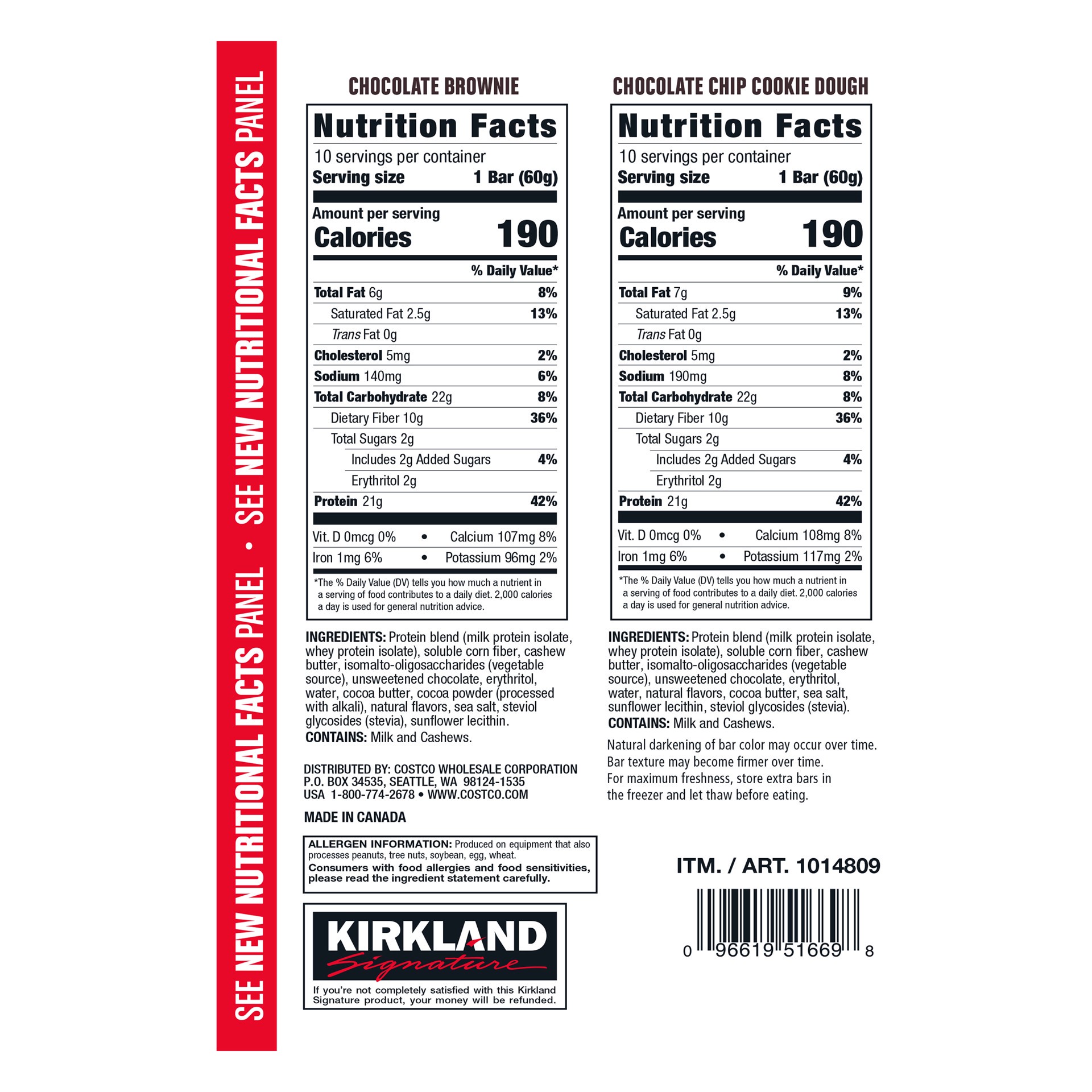 slide 2 of 2, Kirkland Signature Protein Bar, Variety Pack, 2.12 oz, 20 count, 