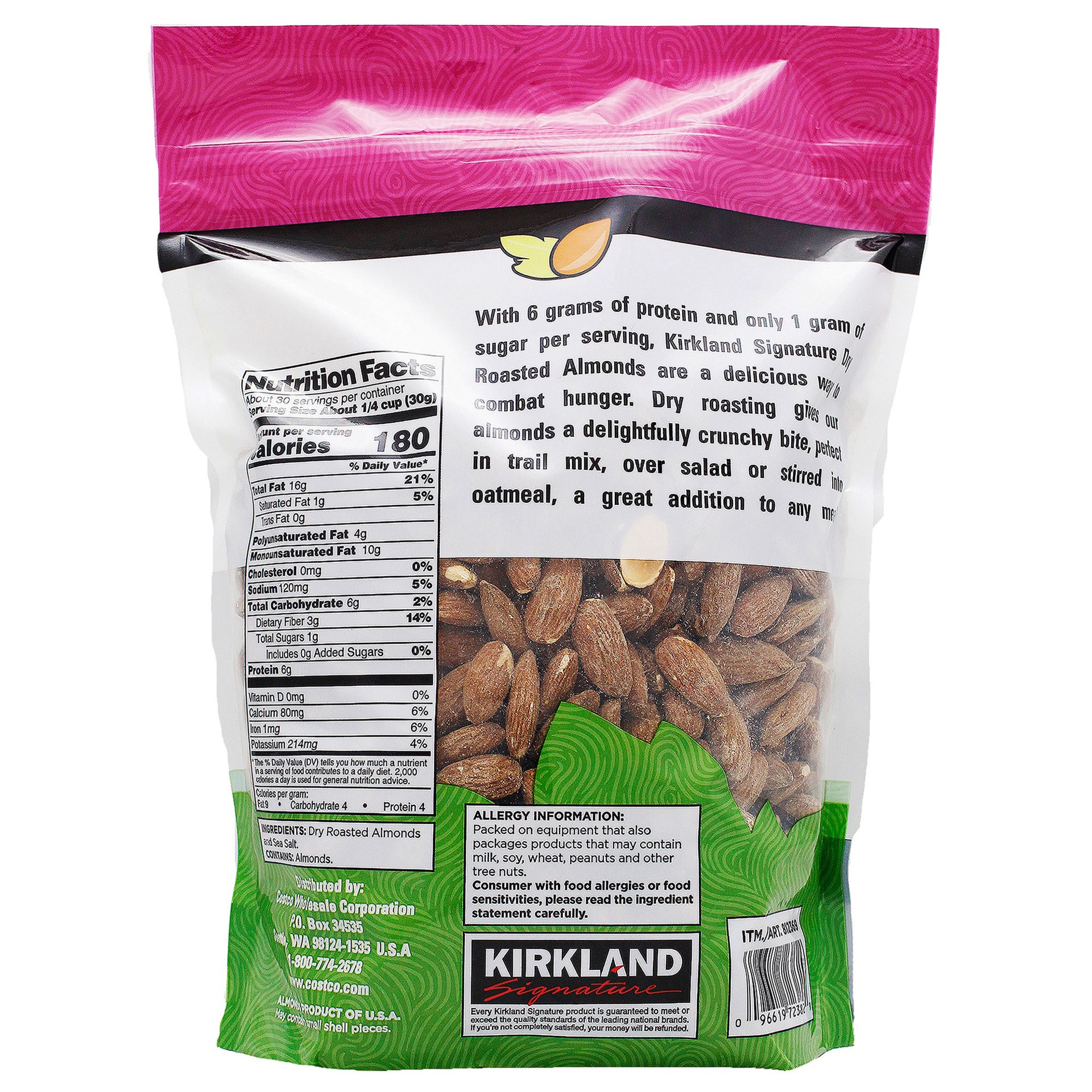 slide 2 of 2, Kirkland Signature Dry Roasted Almonds, 