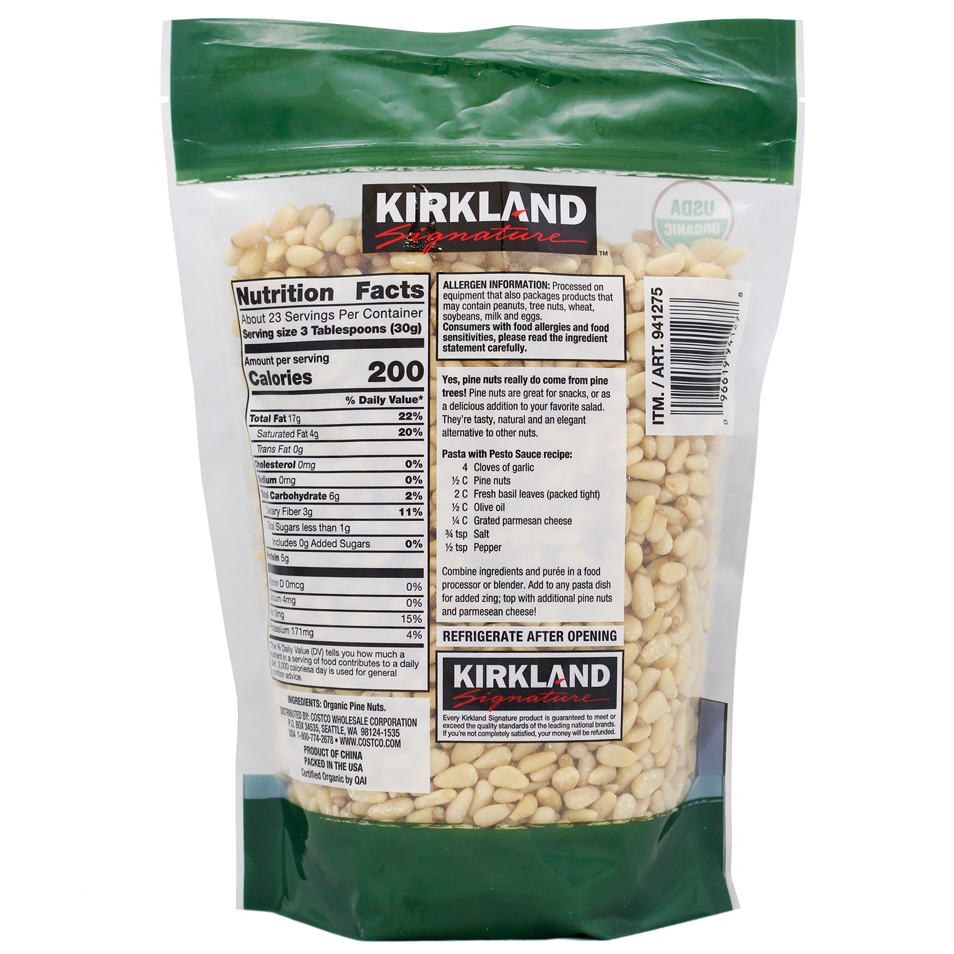 slide 2 of 2, Kirkland Signature Organic Pine Nuts, 1.5 lbs, 