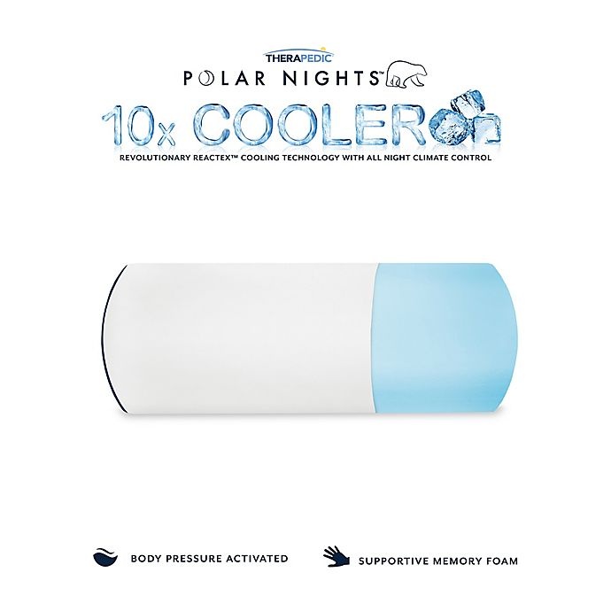 slide 7 of 9, Therapedic Polar Nights 10x Cooling Memory Foam Neck Roll Pillow, 1 ct