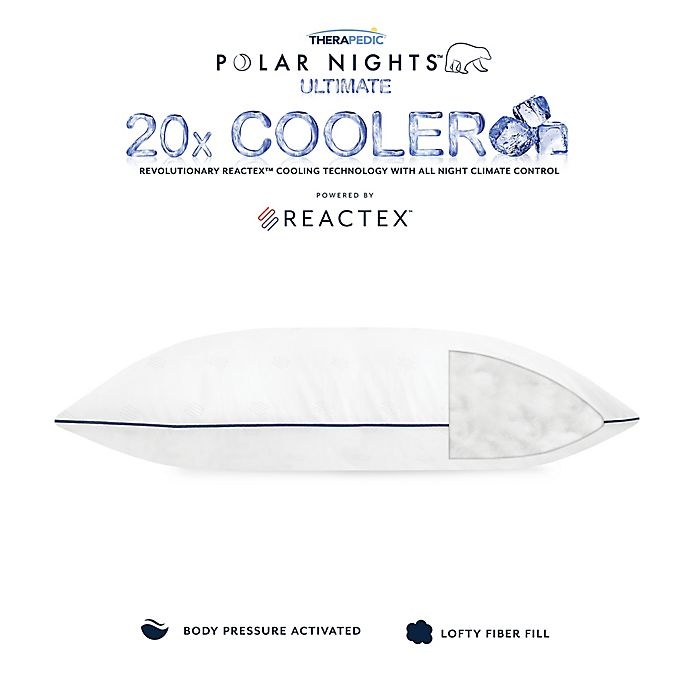 slide 8 of 10, Therapedic Polar Nights 20x Cooling Down Alternative Standard/Queen Pillow, 1 ct