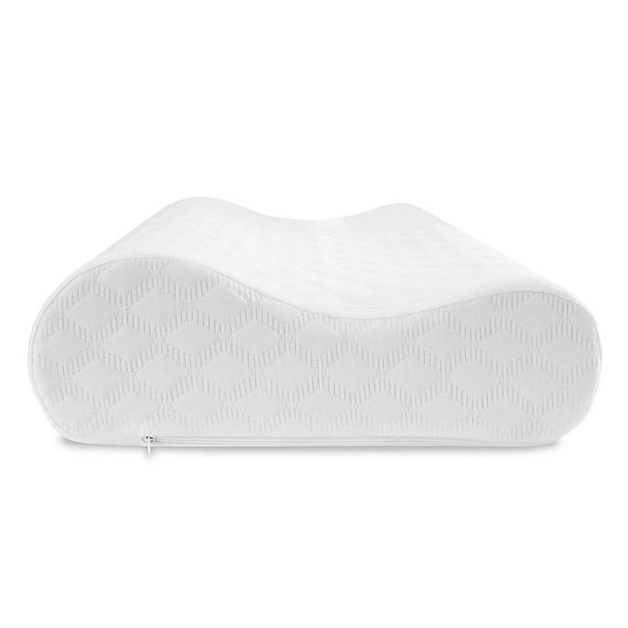 slide 2 of 10, Therapedic Classic Contour Side/Back Sleeper Memory Foam Pillow - White, 1 ct