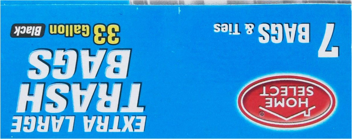 slide 3 of 13, Home Select 33 Gallon Extra Large 2-Ply Strength Black Trash Bags 7 Bags & Ties 7 ea, 7 ct