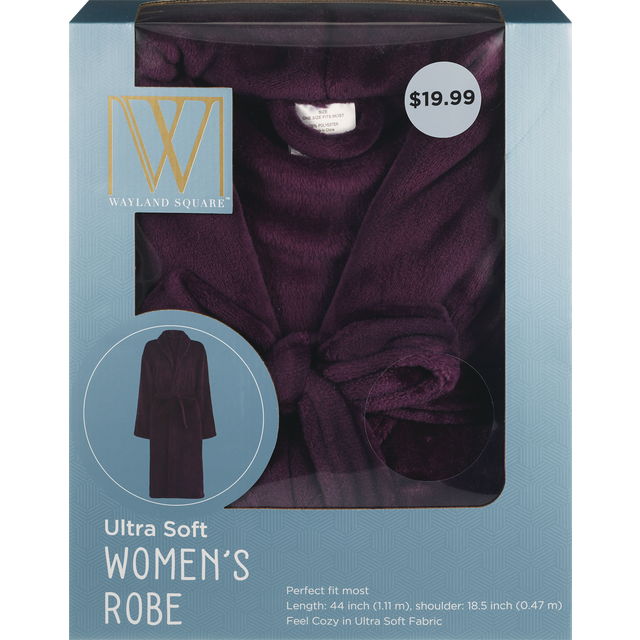 slide 1 of 1, Fall Fest Flannel Bath Robe, Purple, 1 ct