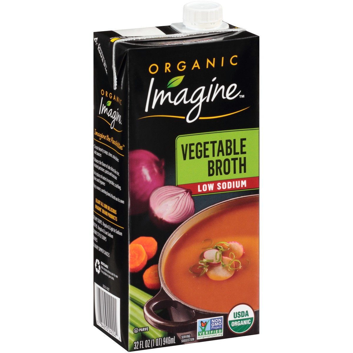 slide 8 of 10, Imagine Organic Low Sodium Vegetable Broth 32 fl. oz. Aseptic Pack, 32 fl oz