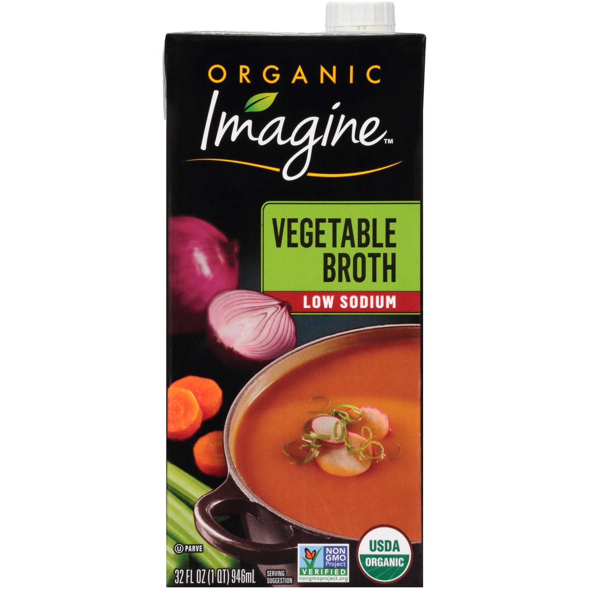 slide 4 of 10, Imagine Organic Low Sodium Vegetable Broth 32 fl. oz. Aseptic Pack, 32 fl oz