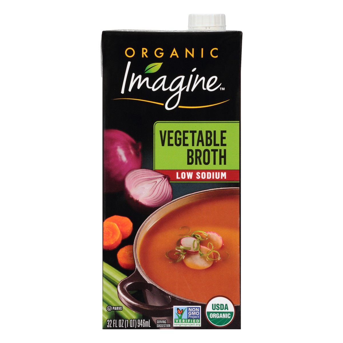 slide 5 of 10, Imagine Organic Low Sodium Vegetable Broth 32 fl. oz. Aseptic Pack, 32 fl oz