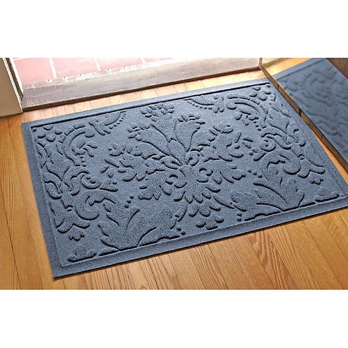 slide 2 of 2, Weather Guard Damask Door Mat - Blue, 23 in x 35 in