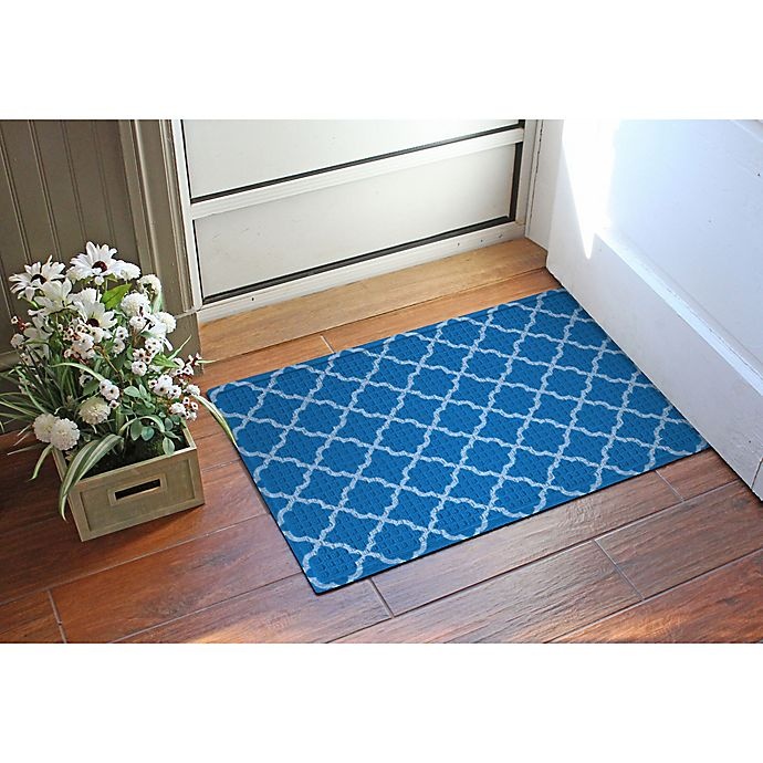 slide 3 of 3, Weather Guard Onyx Expressions Door Mat - Blue, 24 in x 36 in