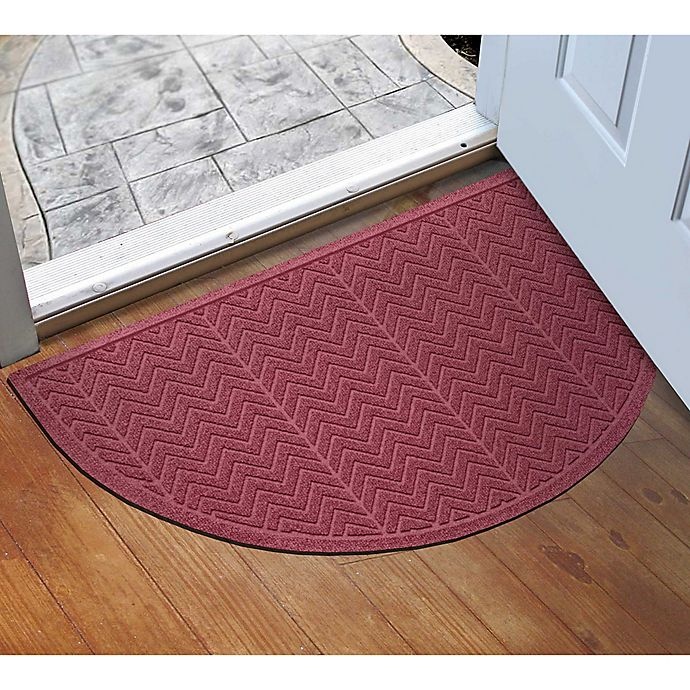 slide 2 of 2, Weather Guard Chevrons 24 x 39'' Half Oval Door Mat - Bordeaux'', 1 ct