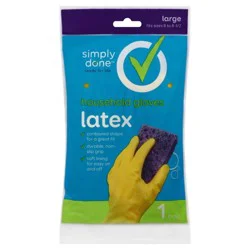Simply Done Latex Lined Gloves, Large, 1 pair
