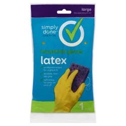 Simply Done Latex Lined Gloves, Large, 1 pair