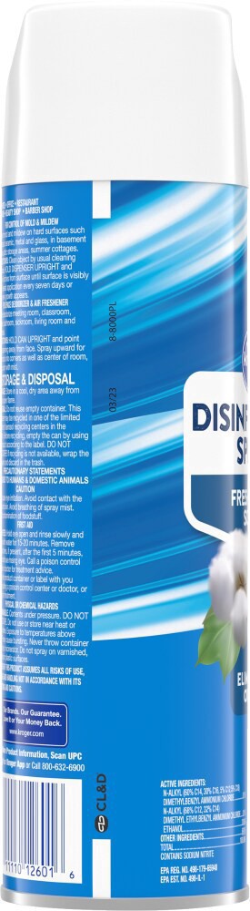 slide 2 of 4, Kroger Fresh Linen Scent Disinfectant Spray, 19 oz