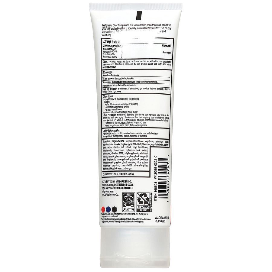slide 3 of 3, Walgreens Clear Complexion SPF 50, 3.4 fl oz