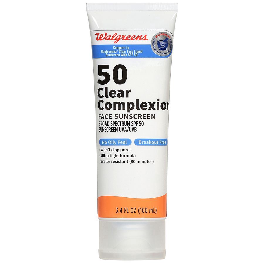 slide 1 of 3, Walgreens Clear Complexion SPF 50, 3.4 fl oz