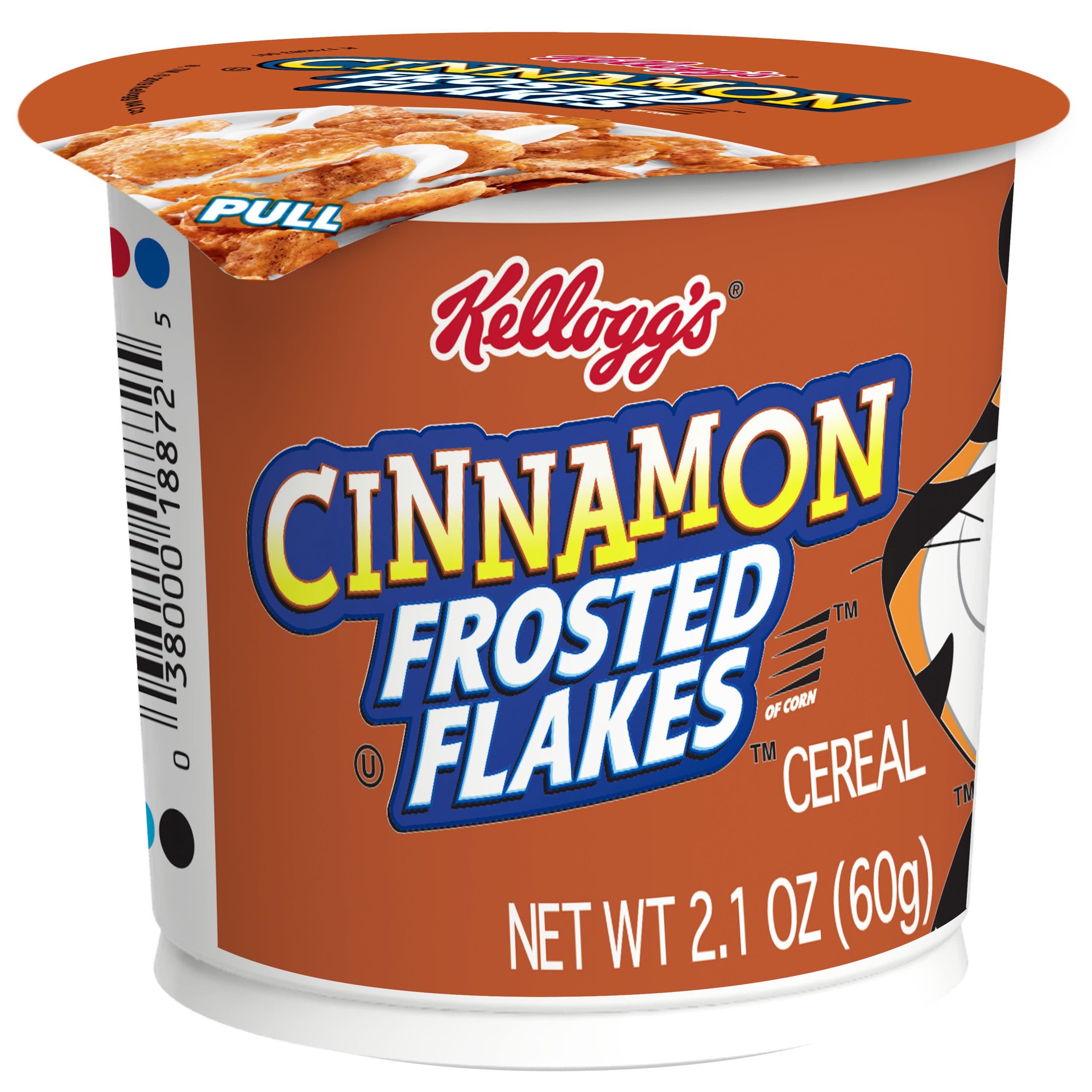 slide 1 of 5, Frosted Flakes Kellogg's Frosted Flakes, Breakfast Cereal, Cinnamon, 2.1oz Cup, 2.1 oz